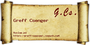 Greff Csenger névjegykártya